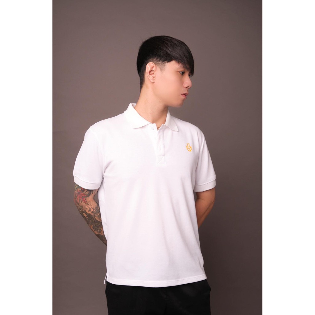 Áo thun Polo Unisex Cao cấp Eleven Original - EB, Form Slim fit Màu TRẮNG