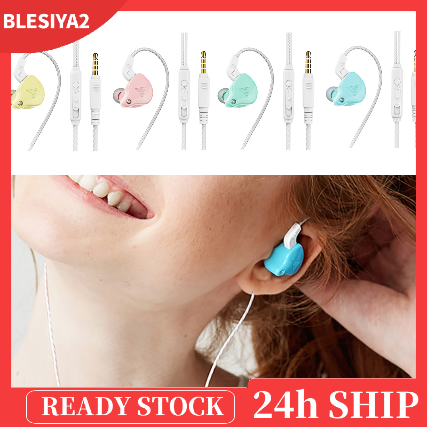 [BLESIYA2]Earphones Wired Earbuds Enhanced HiFi Stereo Sound Noise Isolating 3.5mm Headphone in Ear with Microphone Clearer Calls, Lightweight