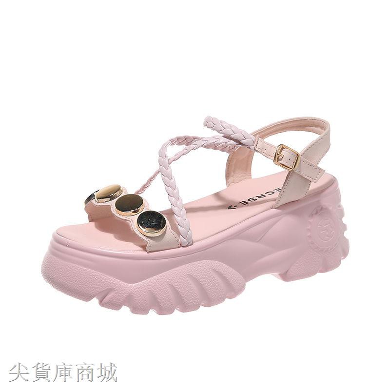 Giày Sandal Đế Dày Tăng Chiều Cao Phong Cách Hàn Quốc Dành Cho Nữ 35-40