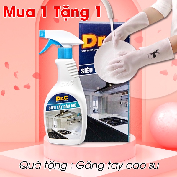 Dung dịch tẩy dầu mỡ tẩy bếp làm sạch hút mùi vật dụng nhà bếp dung tích DR.C 500ML