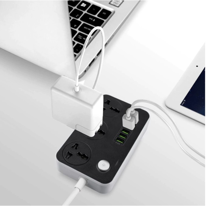 Ổ Điện Đa Năng Power Strip Có USB Hỗ Trợ Sạc Nhanh An Toàn - IC Tự Ngắt Quá Tải Chống Cháy Nổ  - Mã 4 USB, 6 USB 4.4A