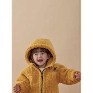 Áo Parka Lông Cừu Bé Gái Đáp Lưng Nai Vàng Pancoat