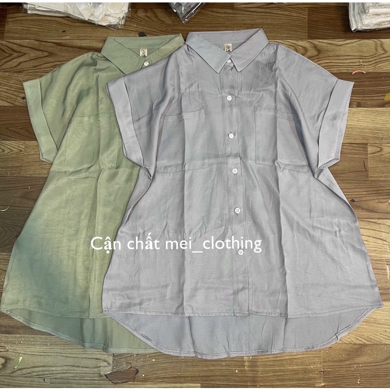 [Ảnh thật/video] Áo sơmi SÁT NÁCH 2 túi ngực chất voan trượt thanh lịch A30