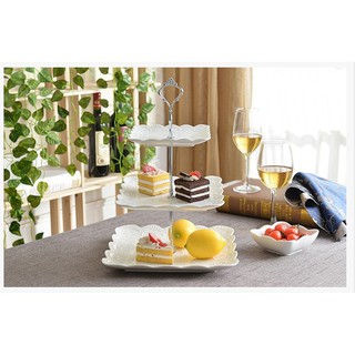 Kệ đựng bánh kẹo, hoa quả 3 tâng vuông