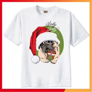 [Siêu Hot] Áo thun Teen in hình Chó Pug Dog Noel Xmas - Form rộng BIGSIZE AZ M1682