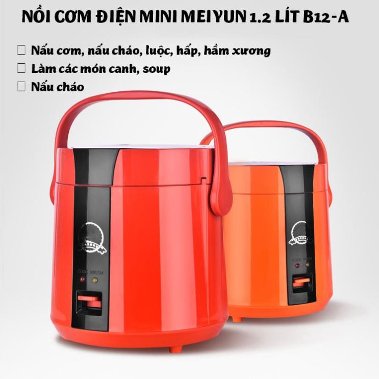 NỒI CƠM ĐIỆN MINI CÓ THỂ TÍCH HỢP LÀM HỘP CƠM VĂN PHÒNG 1.2L MEIYUN B12-A NẤU CƠM HÂM NÓNG NẤU CHÁO HẦM XƯƠNG