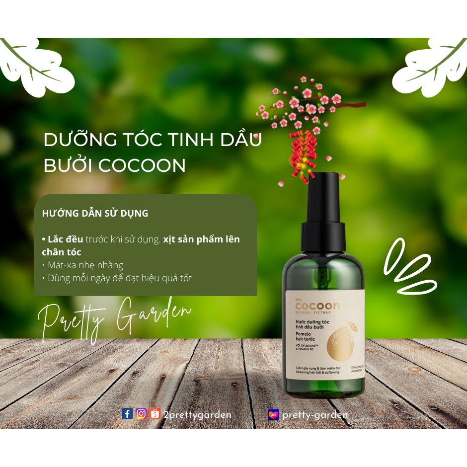 Xịt dưỡng tóc tinh dầu bưởi Pomelo Cocoon 140ml - Phiên bản gấp đôi lượng dầu dưỡng | BigBuy360 - bigbuy360.vn