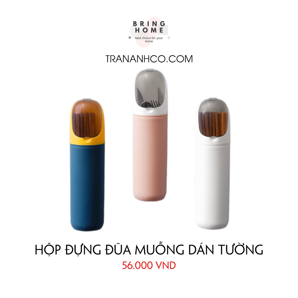 Hộp đựng đũa muỗng dán tường