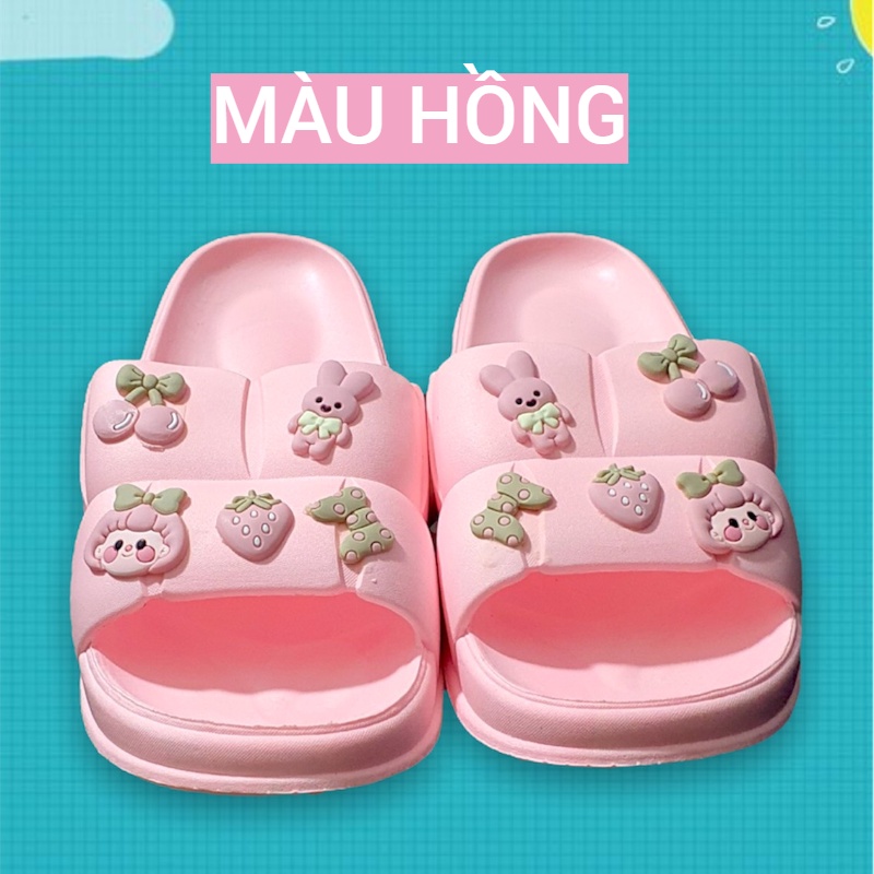 Dép bánh mì nữ quai ngang, hình thỏ, dép lê nữ, cao 2,5cm, phao, khổng lồ, dễ thương, sticker, hình, EVA, êm chân