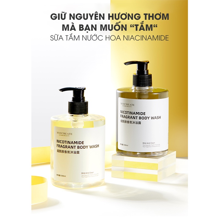 Combo sữa dưỡng thể, sữa tắm dưỡng trắng Niacinamide 500ml