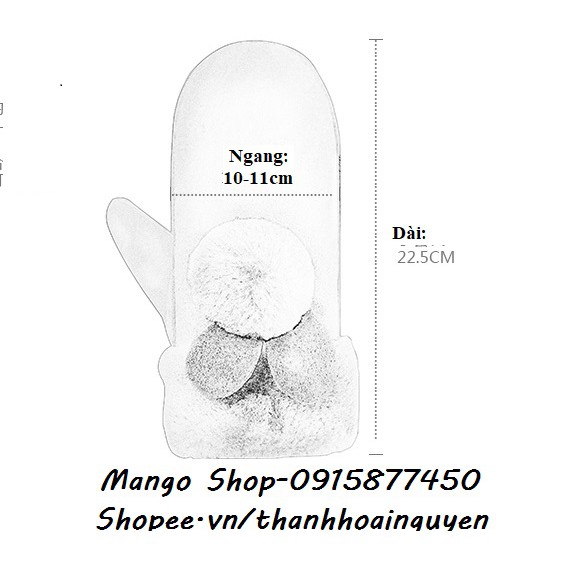 Găng tay Noel - Găng tay trùm kín lót lông icon thỏ cục bông cute