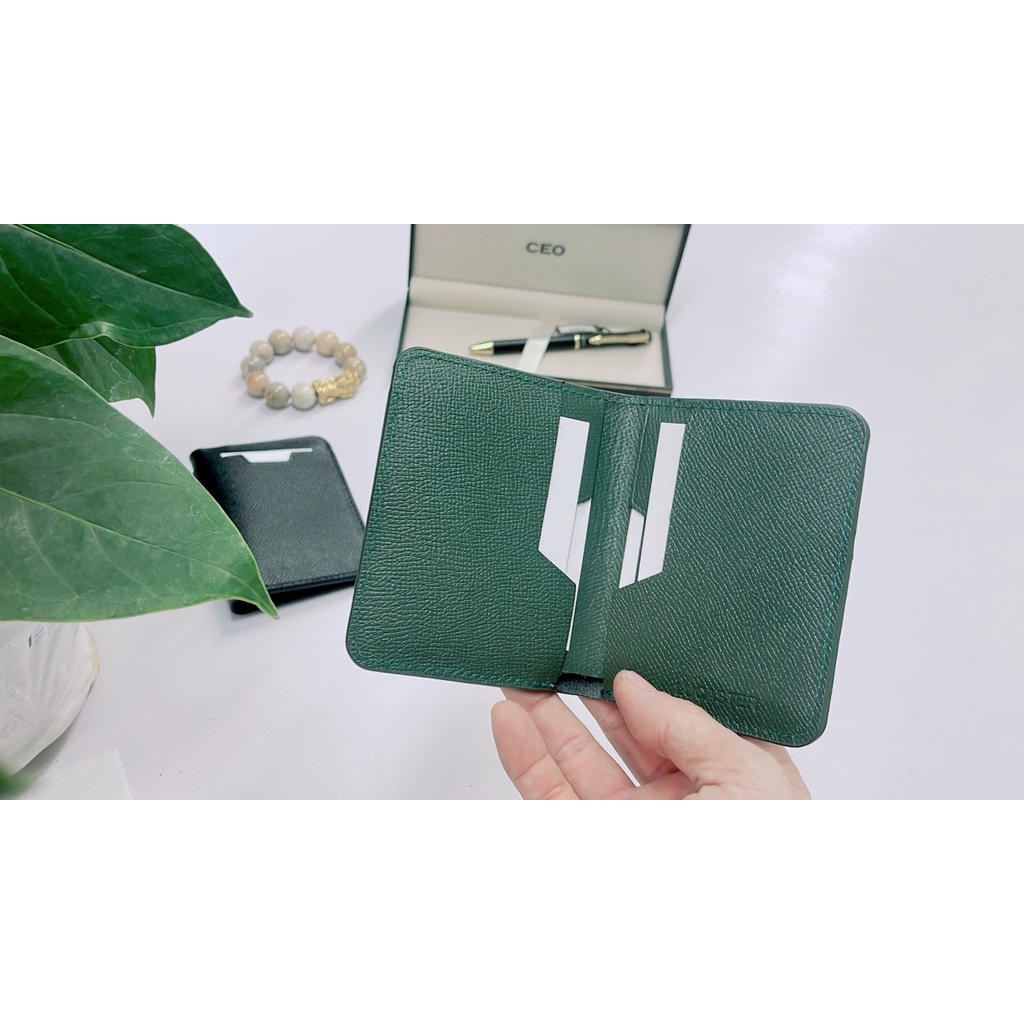 Ví da thật kiểu đứng  cao cấp nhập khẩu City mộc nhỏ gọn thời trang nam FullBox BH-12 tháng