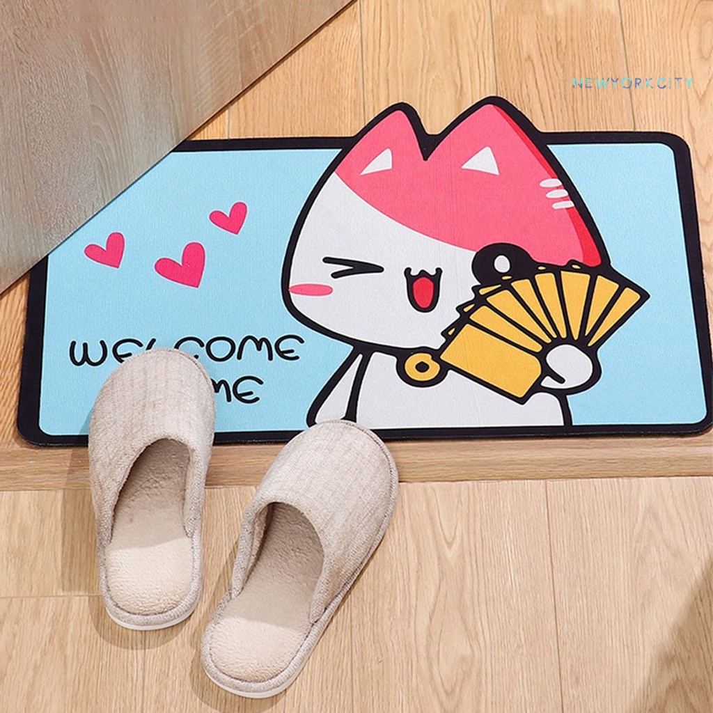 Thảm lót sàn Polyester Siêu Thấm Hút In Họa Tiết Hoạt Hình Dễ Thương Thoải Mái Cho Phòng Ngủ