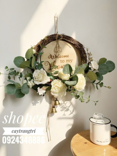 🍀 Cành Lá Táo Giả dài 80cm 5 nhánh lá to loại đẹp