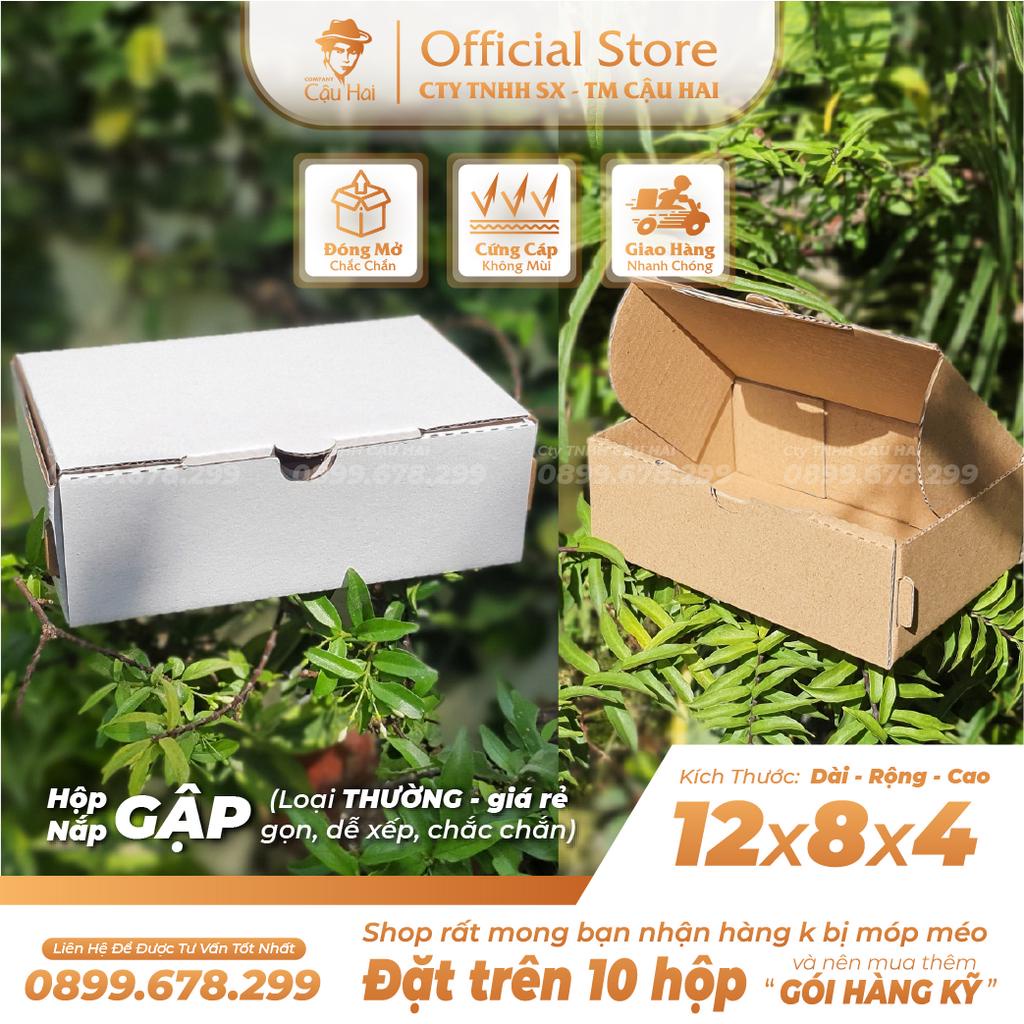 Hộp carton nắp GẬP 12x8x4