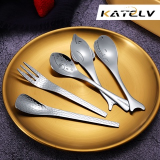 KATELV Muỗng Ăn Tráng Miệng Bằng Thép Không Gỉ 304 Cao Cấp