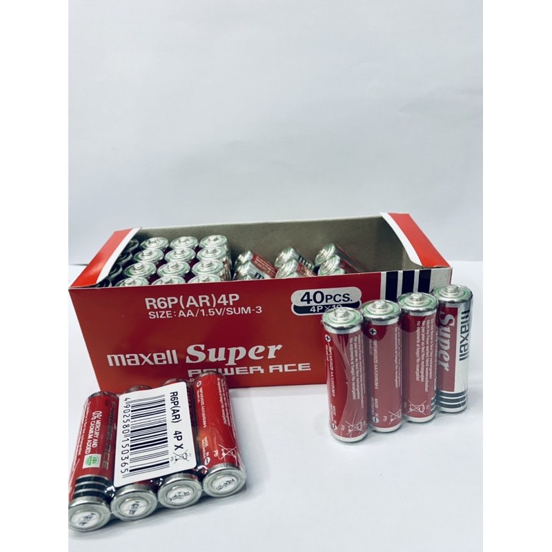 Hộp 40 viên pin tiểu Maxell AA Power ACE R6P Red