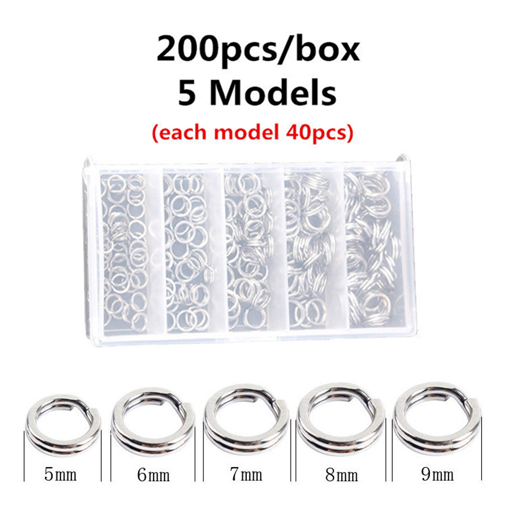 200 Vòng Nối Móc Câu Cá Bằng Thép Không Gỉ