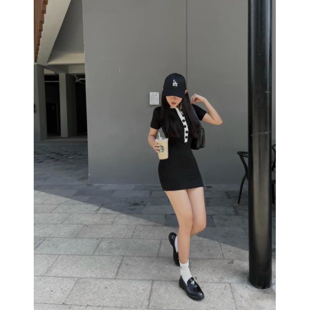 Đầm Body đầm ôm ngắn cài nút cá tính năng động Đ35  Fire.vn