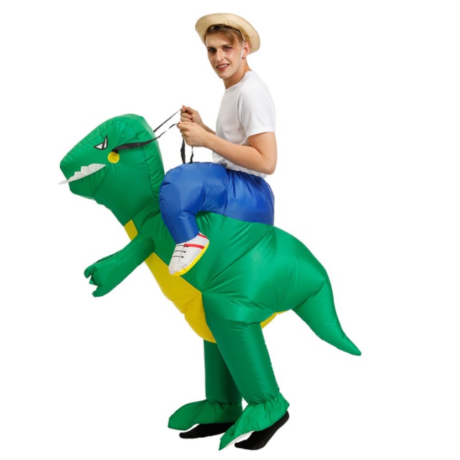Bộ Đồ Cosplay Khủng Long T-Rex Bơm Hơi Cho Trẻ Em và Người Lớn Vui Nhộn mùa HALLOWEEN Giáng Sinh Cosplay