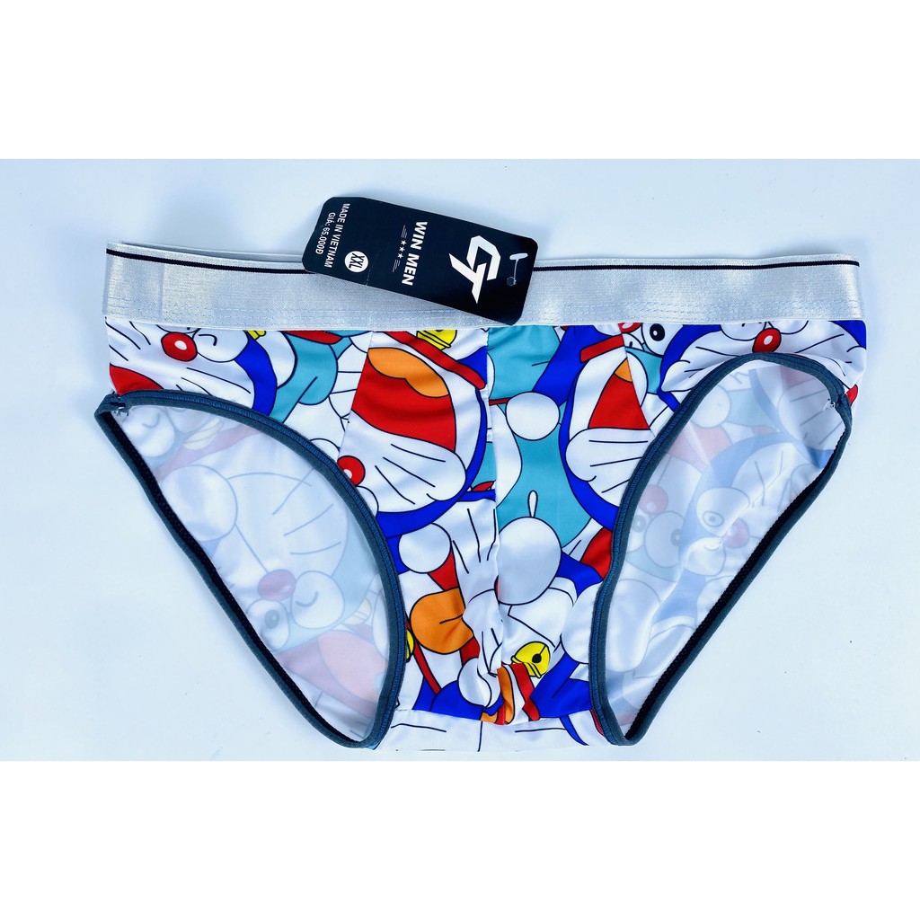 Hộp 4 quần lót TAM GIÁC hoạt hình doremon, chuột mickey...chất liệu thun lạnh co giãn tốt, thoải mái mát mẻ.