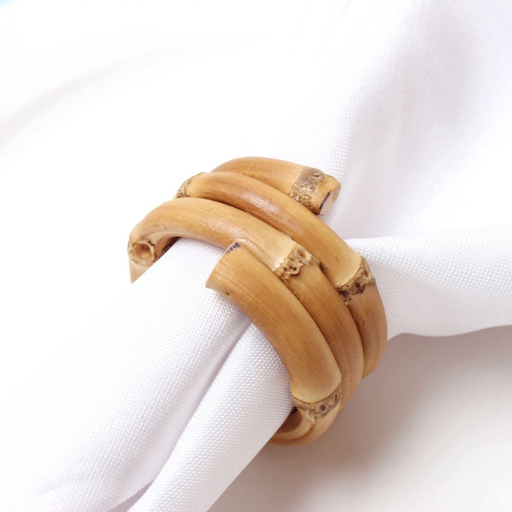 LLOYD Vòng Giữ Khăn Ăn Hình Vuông Bằng Tre Tự Nhiên Trang Trí Khách Sạn