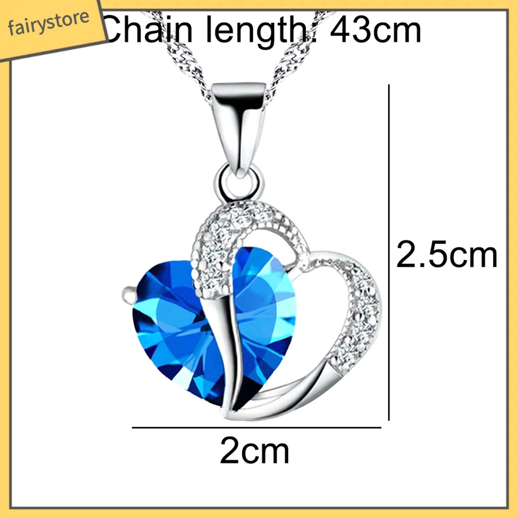 Dây Chuyền Mặt Trái Tim Đính Đá Zircon Thời Trang Cho Nữ