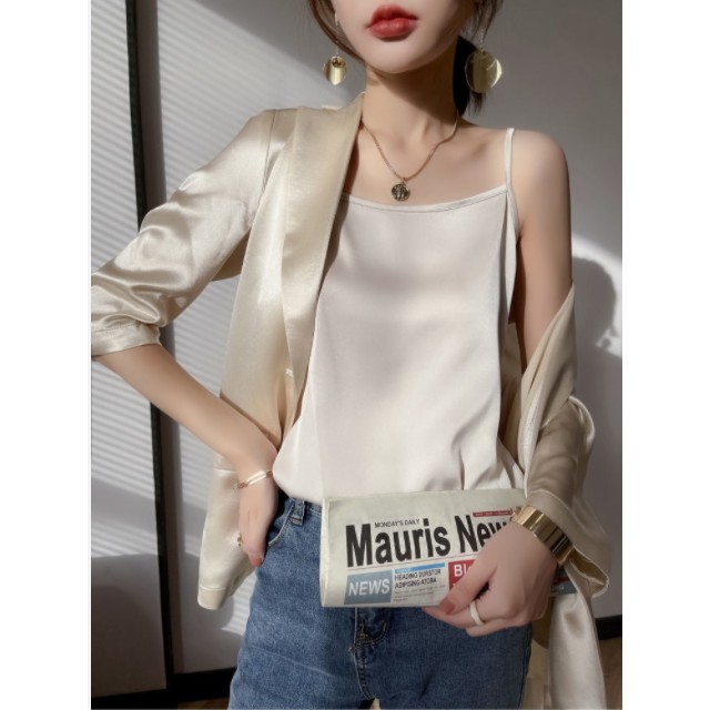 Áo Hai Dây Hai Mảnh Bằng Lụa Dáng Ngắn Thời Trang Dành Cho Nữ | BigBuy360 - bigbuy360.vn