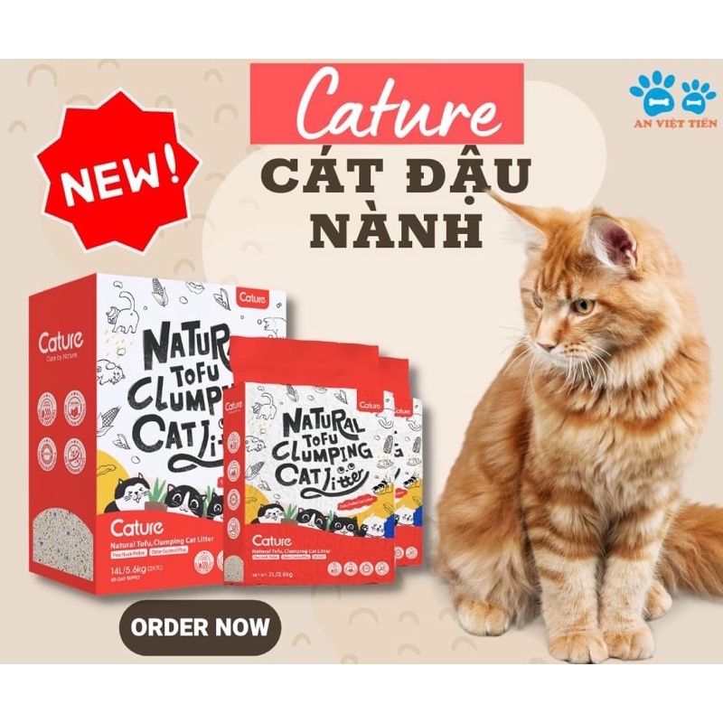 [3 LOẠI] cát tofu đậu nành Cature 7L dành cho mèo/ hamster/ sóc/ nhím/ thỏ/ bọ