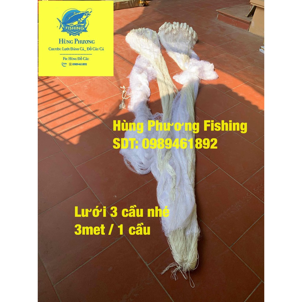 Lưới Cá Hùng Phương- Lưới dù sợi 3 cao 6m dài 99m đánh sông, hồ thủy điện