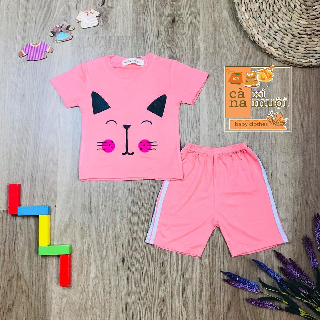 THUN LẠNH Bộ #Minky-mom ngắn tay in động vật đáng yêu cho bé. Vải siêu mát, cực đẹp