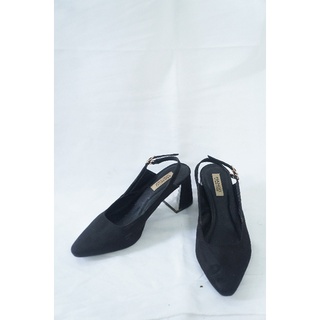 GIÀY CAO GÓT ĐẾ VUÔNG BẠC MŨI NHỌN MANGO SIZE 35