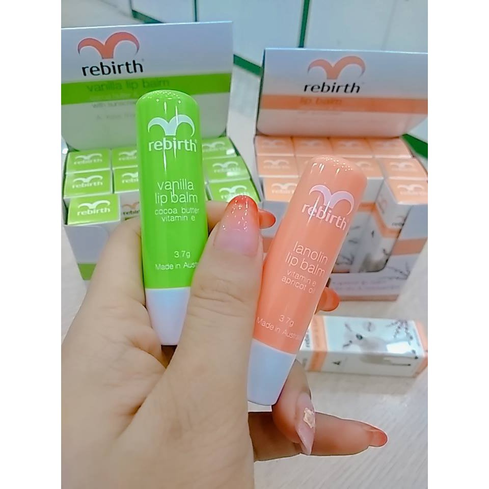 Son dưỡng môi cừu Rebirth Vanilla Lip Balm 3.7g (Hương Vani)