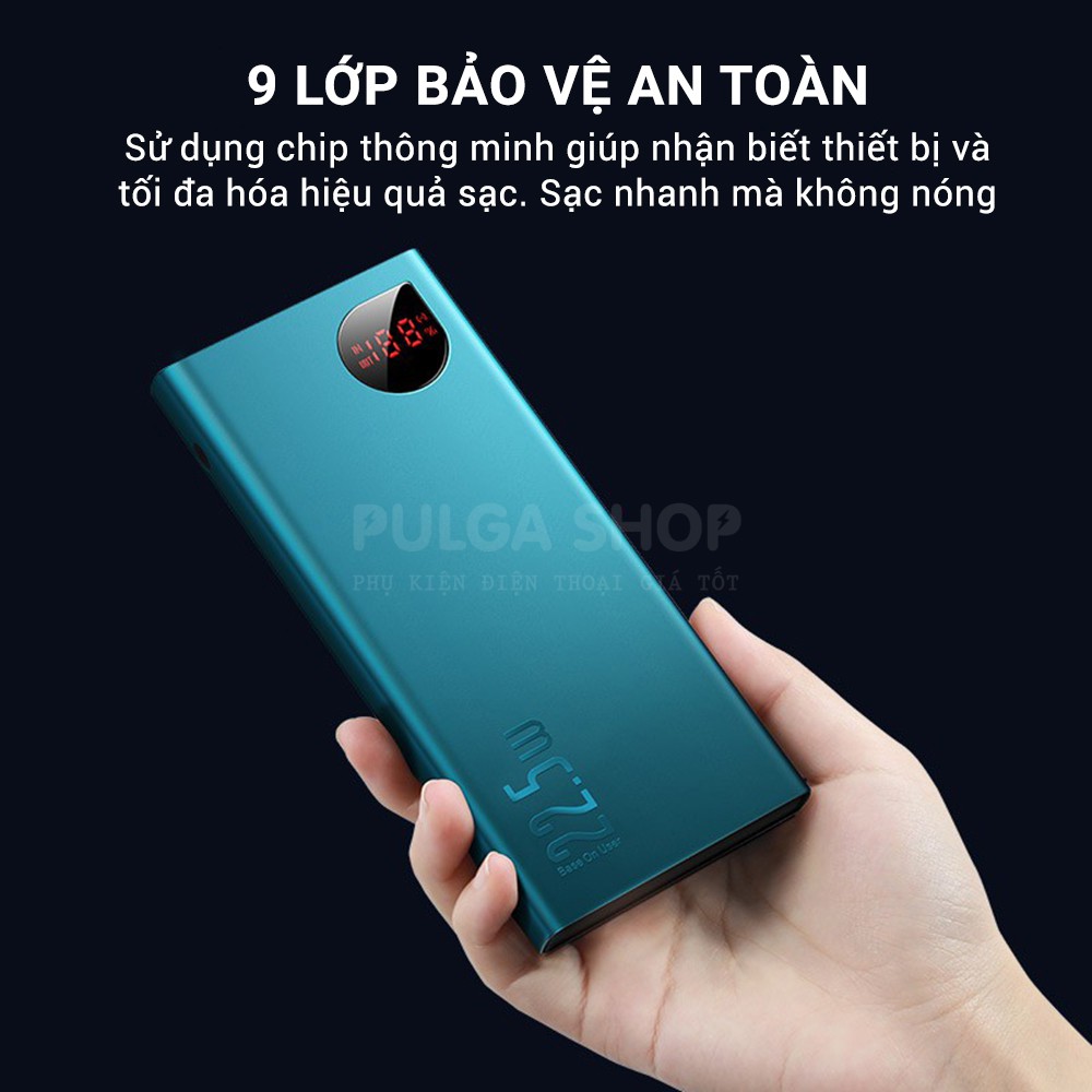 Pin Sạc Dự Phòng Sạc Nhanh 22.5W Baseus Dung Lượng 20000mAh Hỗ Trợ PD3.0/QC3.0 Cho Iphone Samsung Xiaomi Huawei Oppo