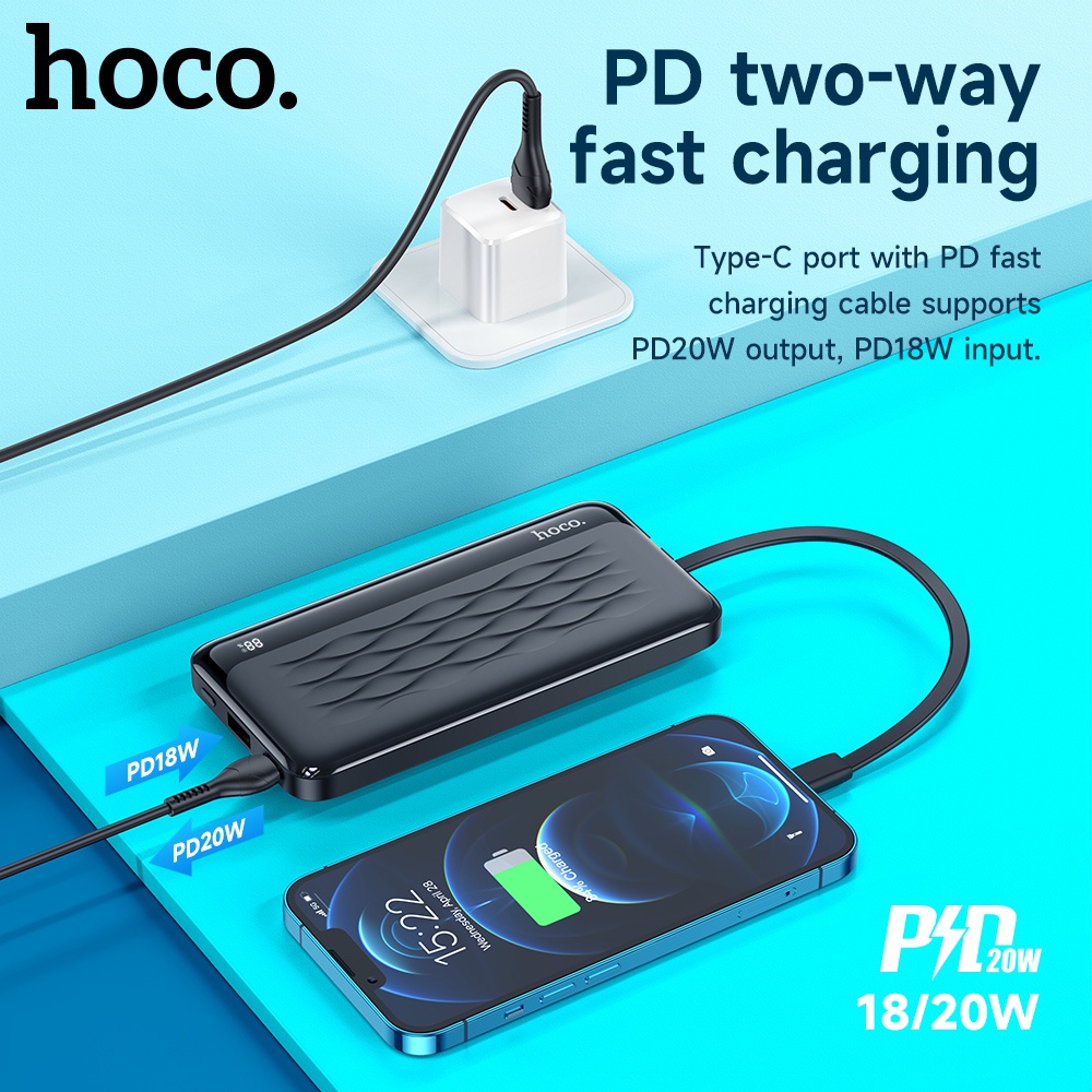 Pin Sạc Dự Phòng HOCO J90A 100% Chính Hãng 1000mAh PD 20W 12 13 Pro Max 14 Plus Samsung S22