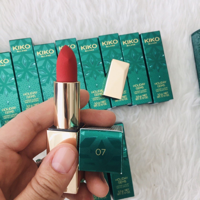 Son lì Kiko holiday gem lasting luxury matte lipstick 2020