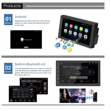 Màn Hình Oled Ô Tô 7 inch Chạy Android bản WIFI hoặc dùng Sim 4G-WIFI Có Tiếng Việt - Đầu DVD Android Thông Dụng Cho xe