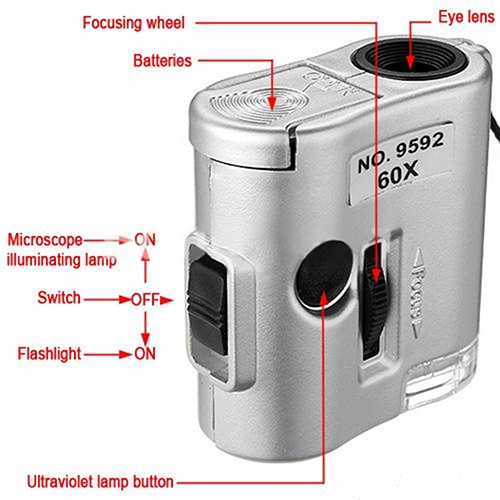 Kính hiển vi Mini LED 60X soi trang sức