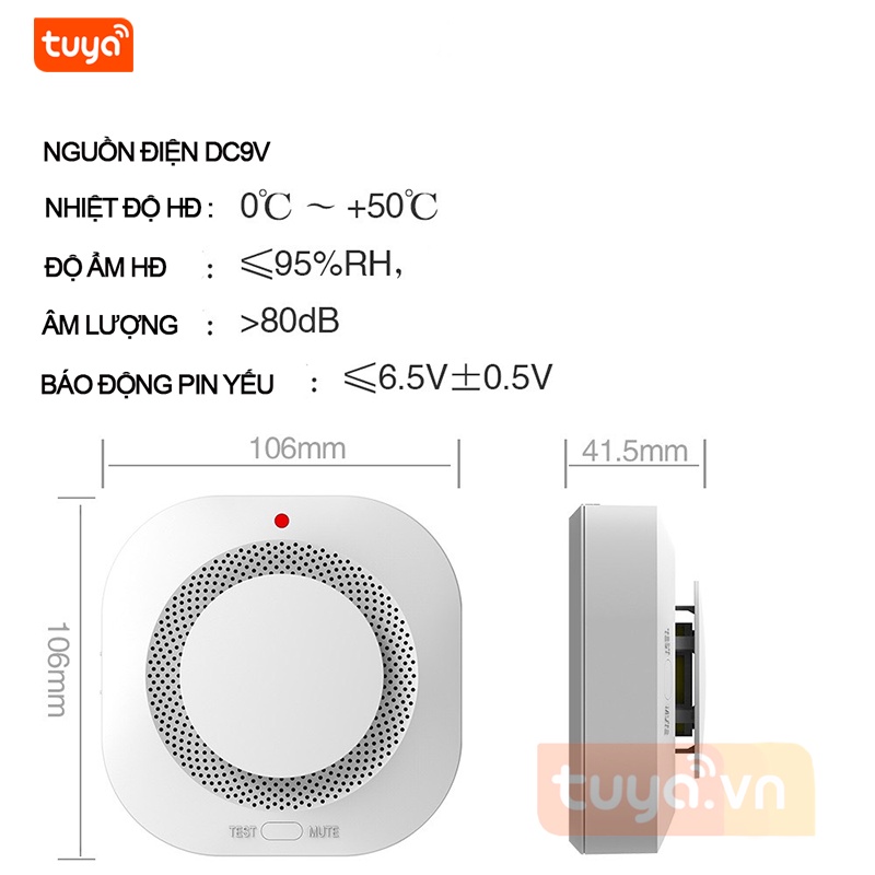 Đầu Cảm Biến Khói Báo Động Hỏa Hoạn Wifi Tuya ST-3v2