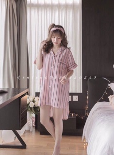 Đầm pyjama kẻ sọc 