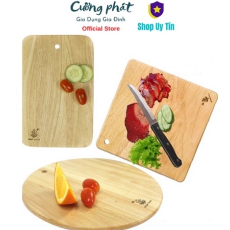 Thớt Gỗ Chữ Nhật/Tròn/Vuông Kiểu Dáng, Mỏng, Nhẹ - Gỗ Cao Su Tự Nhiên Bền Đẹp An Toàn - Gỗ Đức Thành