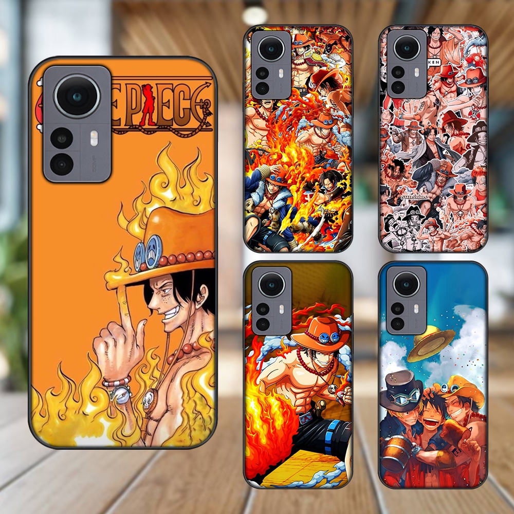 Ốp lưng Xiaomi 12 viền đen in hình Ace One Piece