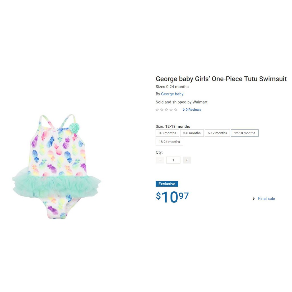 Váy đầm bơi Tu Tu trái thơm mùa hè bé gái ( hàng xuất xịn)