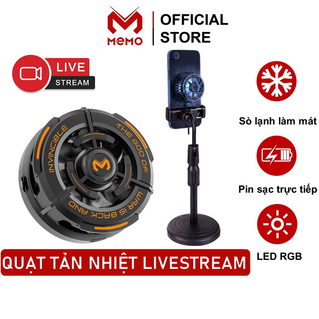 Quạt tản nhiệt điện thoại livestream MEMO DL05 CX01 CX02 CXA2 DLA2 DLA3 DL06 DL07 cho streamer không giật lag nóng máy