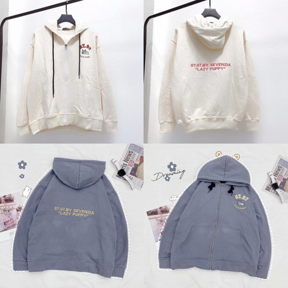 Áo Khoác Hoodie Dây kéo Hình 07 chó ngủ ❤️ Chất nỉ bông cotton | BigBuy360 - bigbuy360.vn