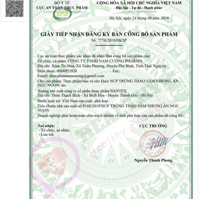 Trùng Thảo Sâm Nhung Malaysia - Healthys.vn