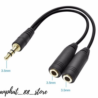 Dây chuyển đổi tai nghe sang 2 cổng audio và mic