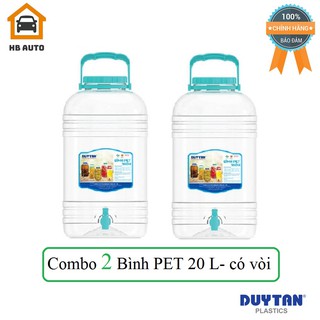 Combo 2 Bình PET Đựng Nước Tròn Có Vòi 20 Lít Duy Tân (Ø 26,5 x 45,7 cm) No.627