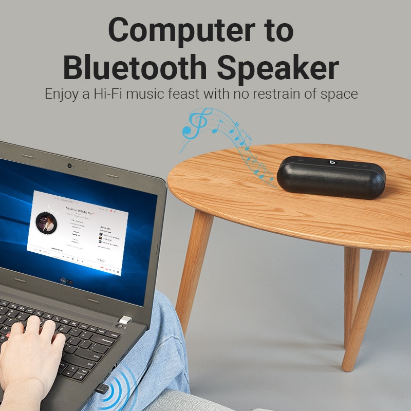 VENTION Đầu Chuyển Đổi Âm Thanh USB Bluetooth 5.0 Mini Type Hi-Fi Hỗ Trợ OS of Win 10/8.1/8/7 Chuyên Dụng