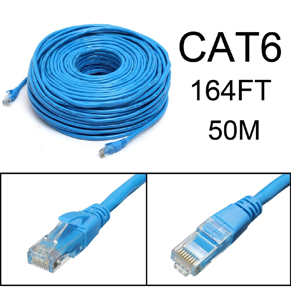 50M / 164Feet RJ45 CAT6 CAT6E Ethernet Internet LAN cable for Laptop router network